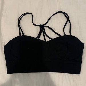 Cropped, strappy black bralette